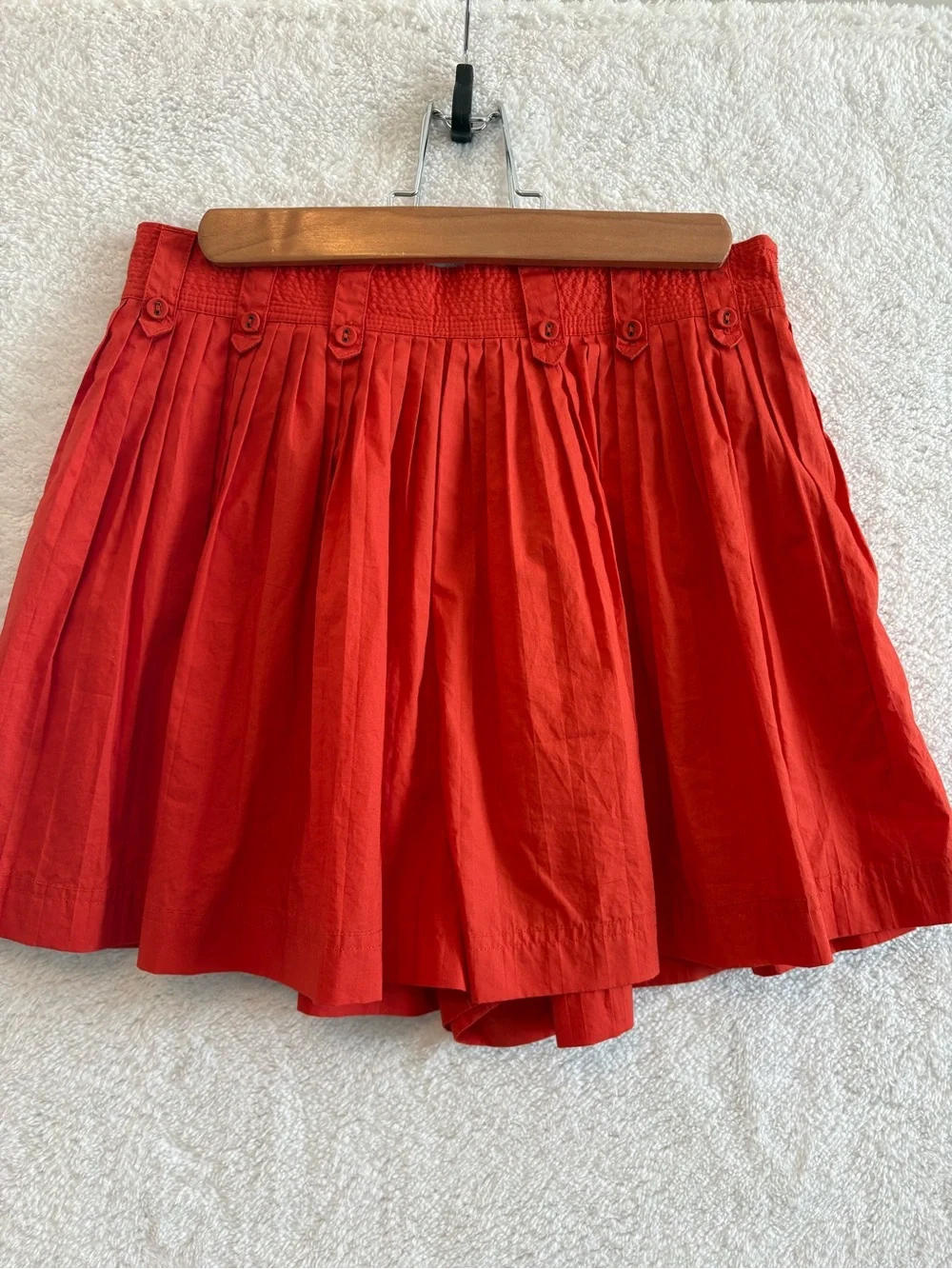 Ulla Johnson Marianna Pleated Shorts Orange Size 4